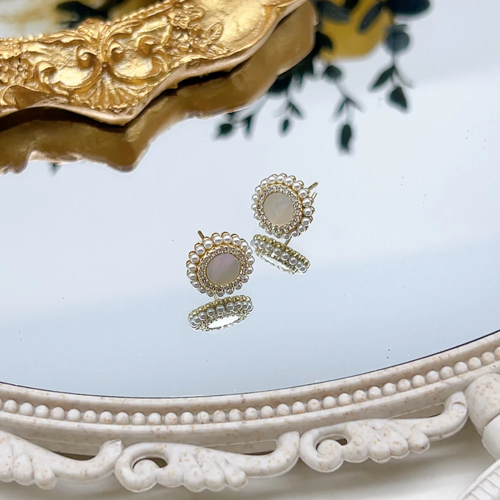 铜合金仿水晶耳饰 银针 02998 好啊商店 精致圆形小耳钉