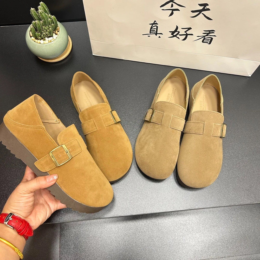 胶粘好看豆豆鞋平底女鞋秋季软底时尚休闲鞋夏季保暖