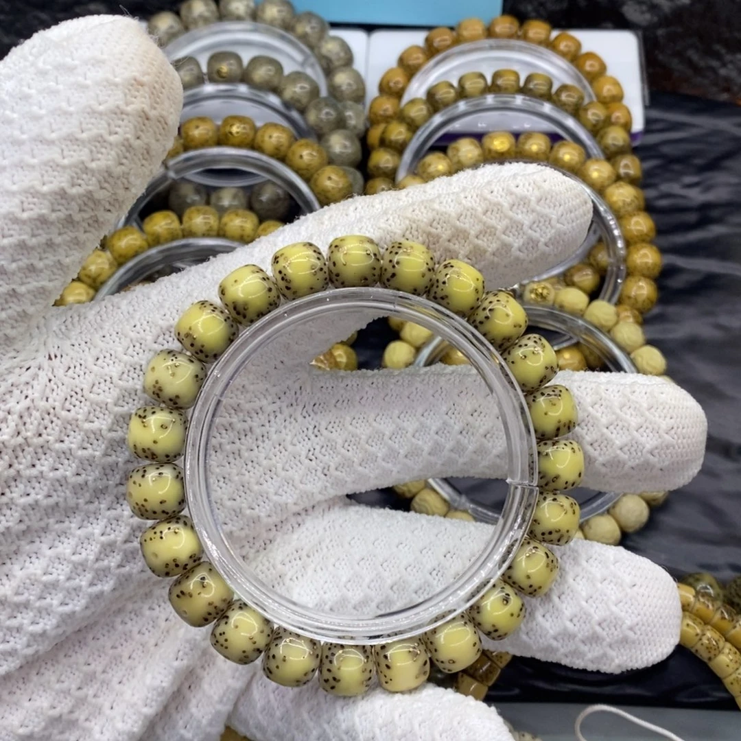 星月菩提手串10*9通体贯穿留白