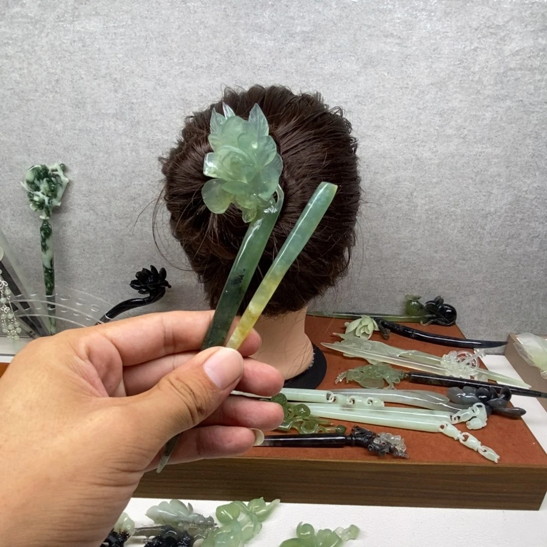 蛇纹石玉未镶嵌发簪