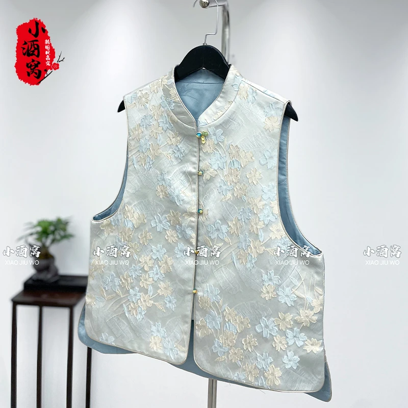 [浅梦蓝]小酒窝新国风时尚气质新中式马甲-60/608