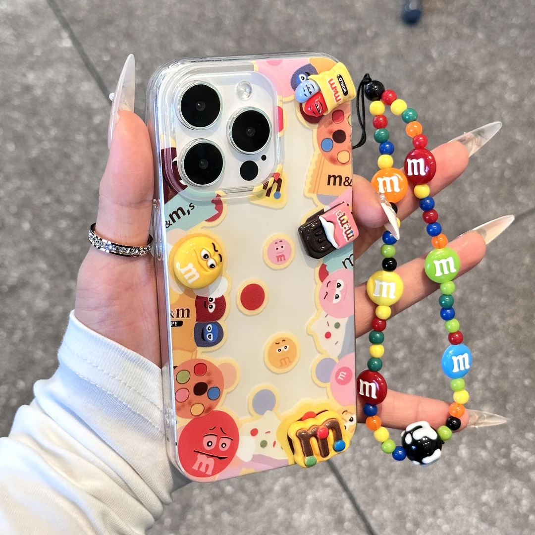 BANCA立体M豆挂件适用iPhone16苹果15pro手机壳华为vivo小米oppo