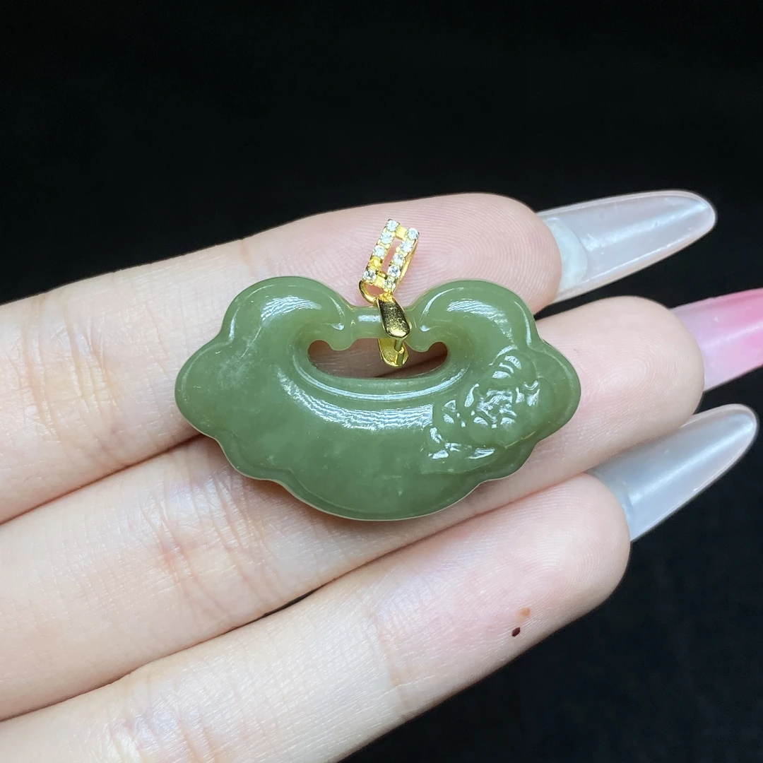 【小北严选】S925银和田玉吊坠约30*19mm【多样性发一件】-BH16X672