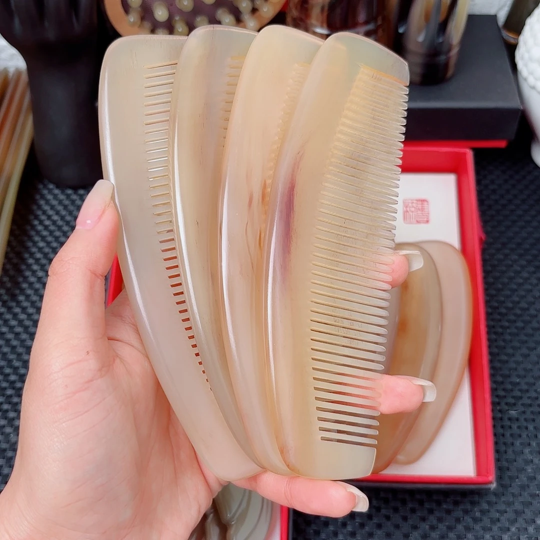 纯手工制作纯牛角梳子