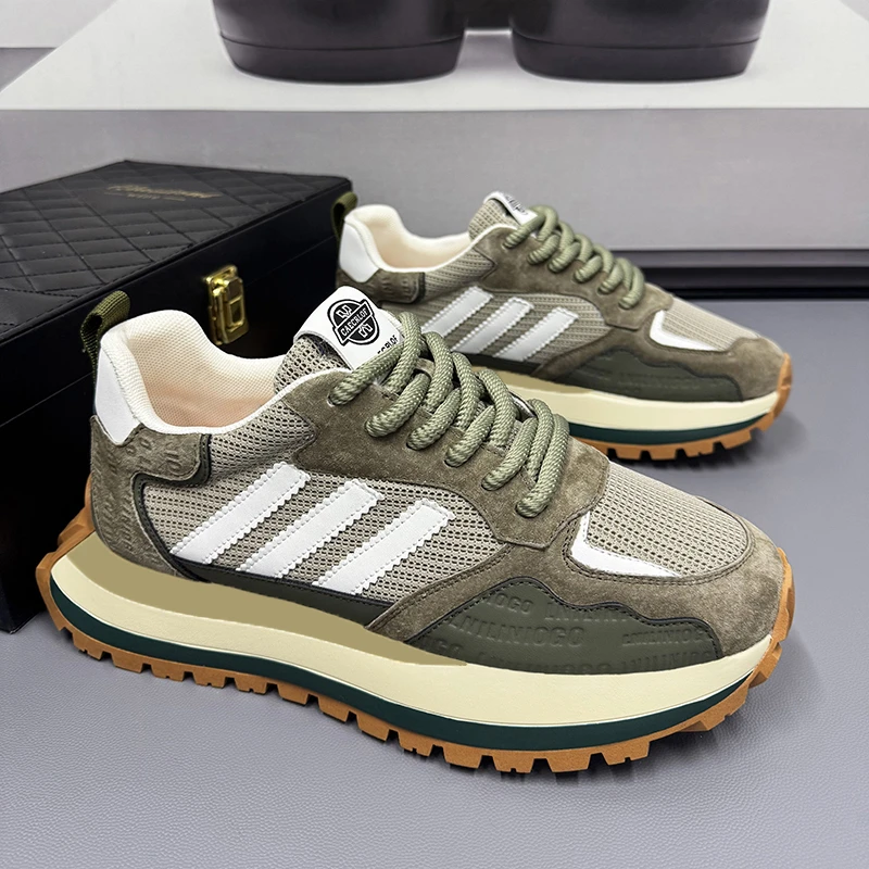 男鞋夏季新款薄款透气网面休闲运动鞋潮流厚底时尚百搭轻便老爹鞋