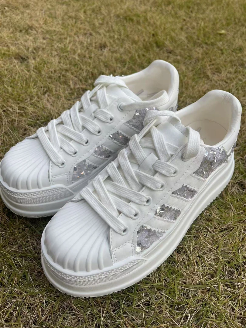 常规系带厚底小白鞋百搭夏季休闲板鞋