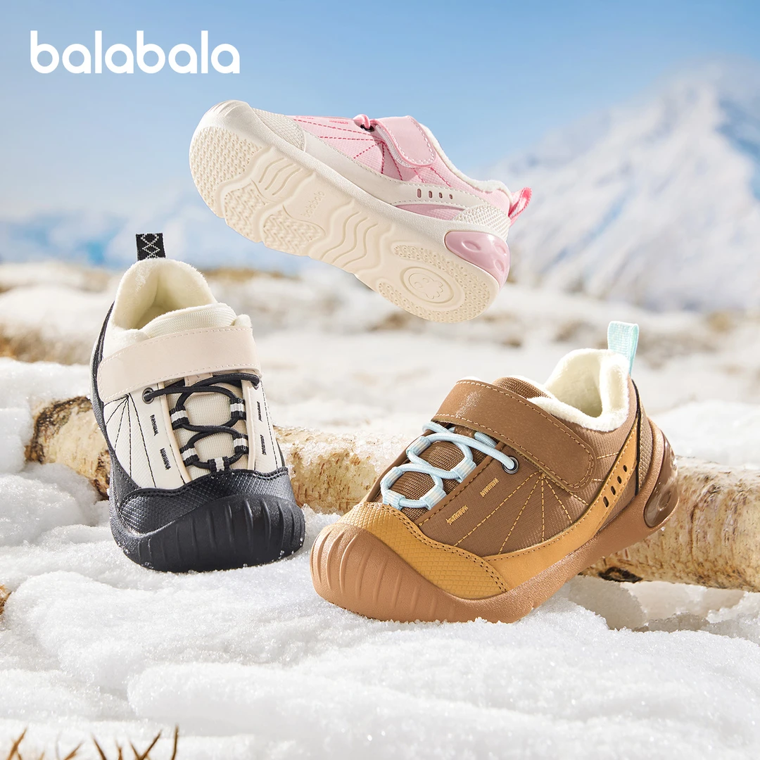 巴拉巴拉童鞋儿童学步鞋男女童宝宝鞋子2025新秋冬户外鞋加绒防滑