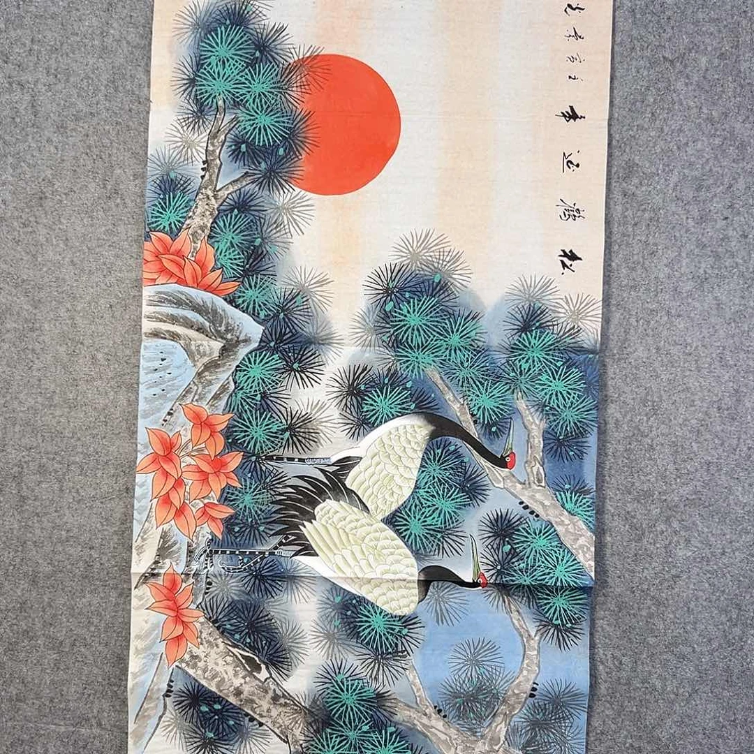 国画686 花鸟是在花间集和花盆的