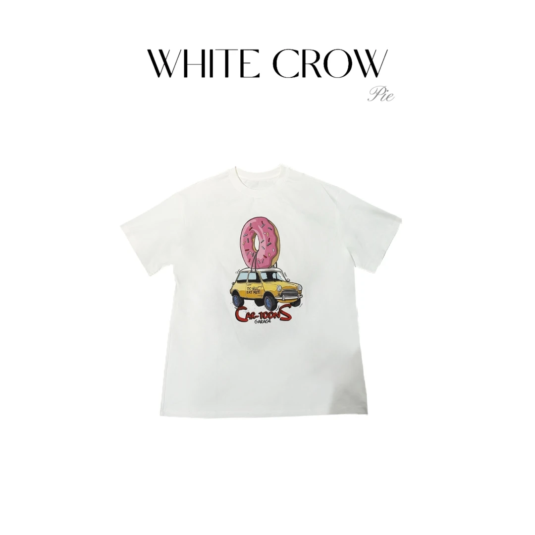 白乌鸦【美式甜甜圈】上衣短袖春款上新7393