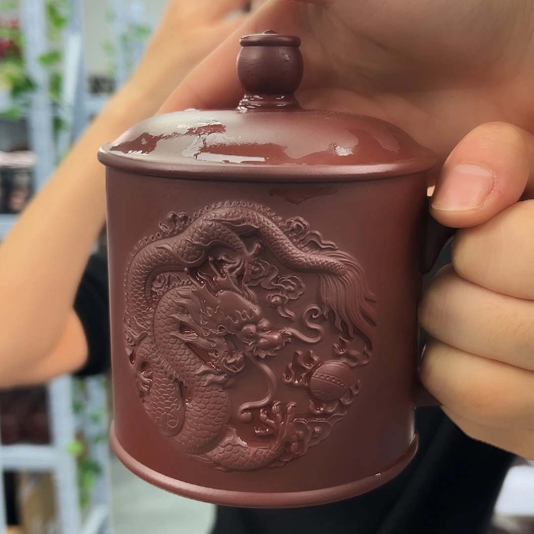 宜兴原矿紫砂全手工盖杯