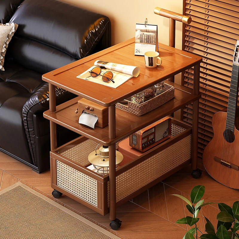 移动边几茶几迷你小推车简易角几带轮轻奢高级感边柜多功能置物架