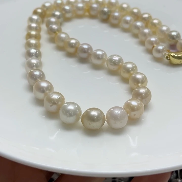 银S925镶嵌项链海水珍珠7-9mm56号