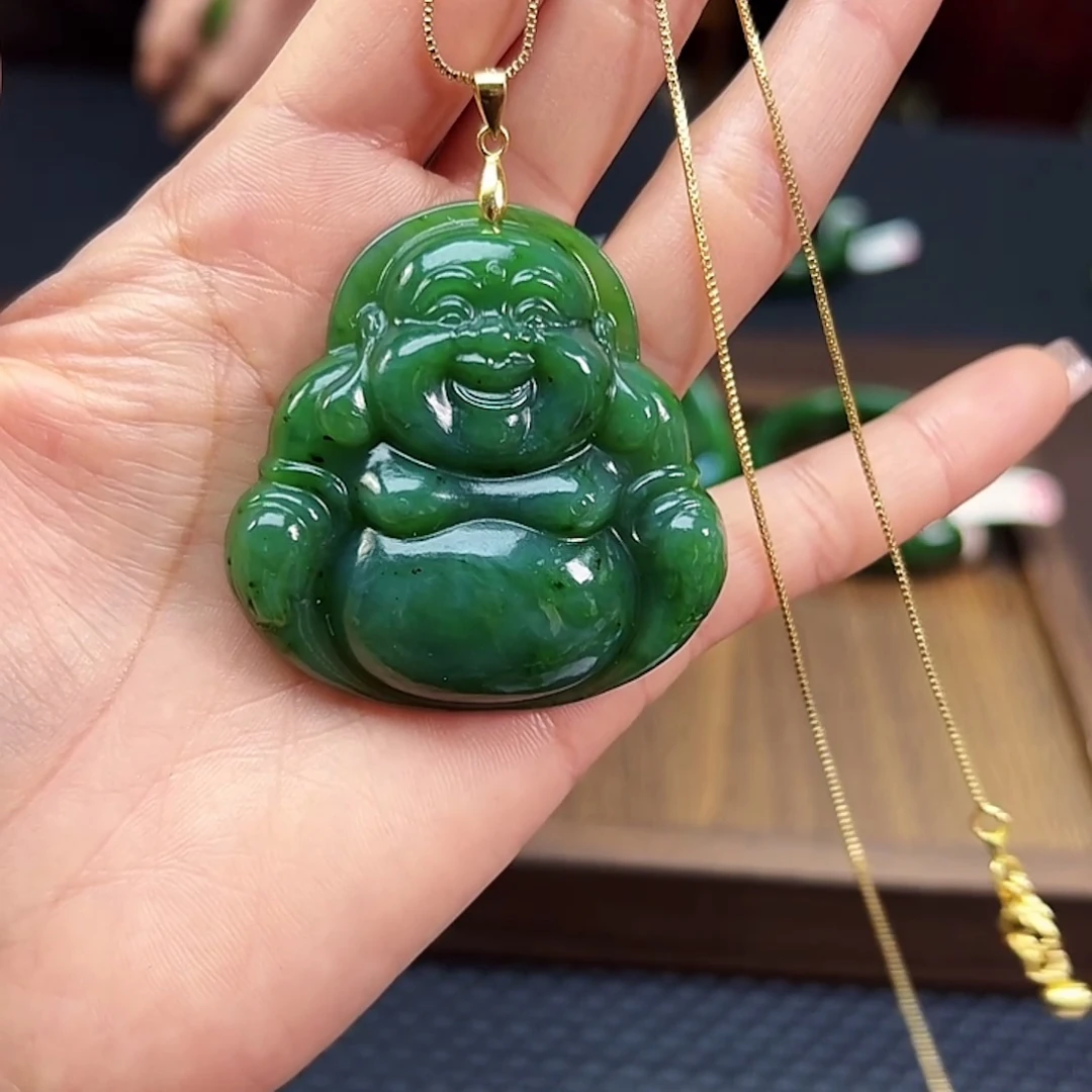 和田玉（碧玉）银S925镶嵌颈饰