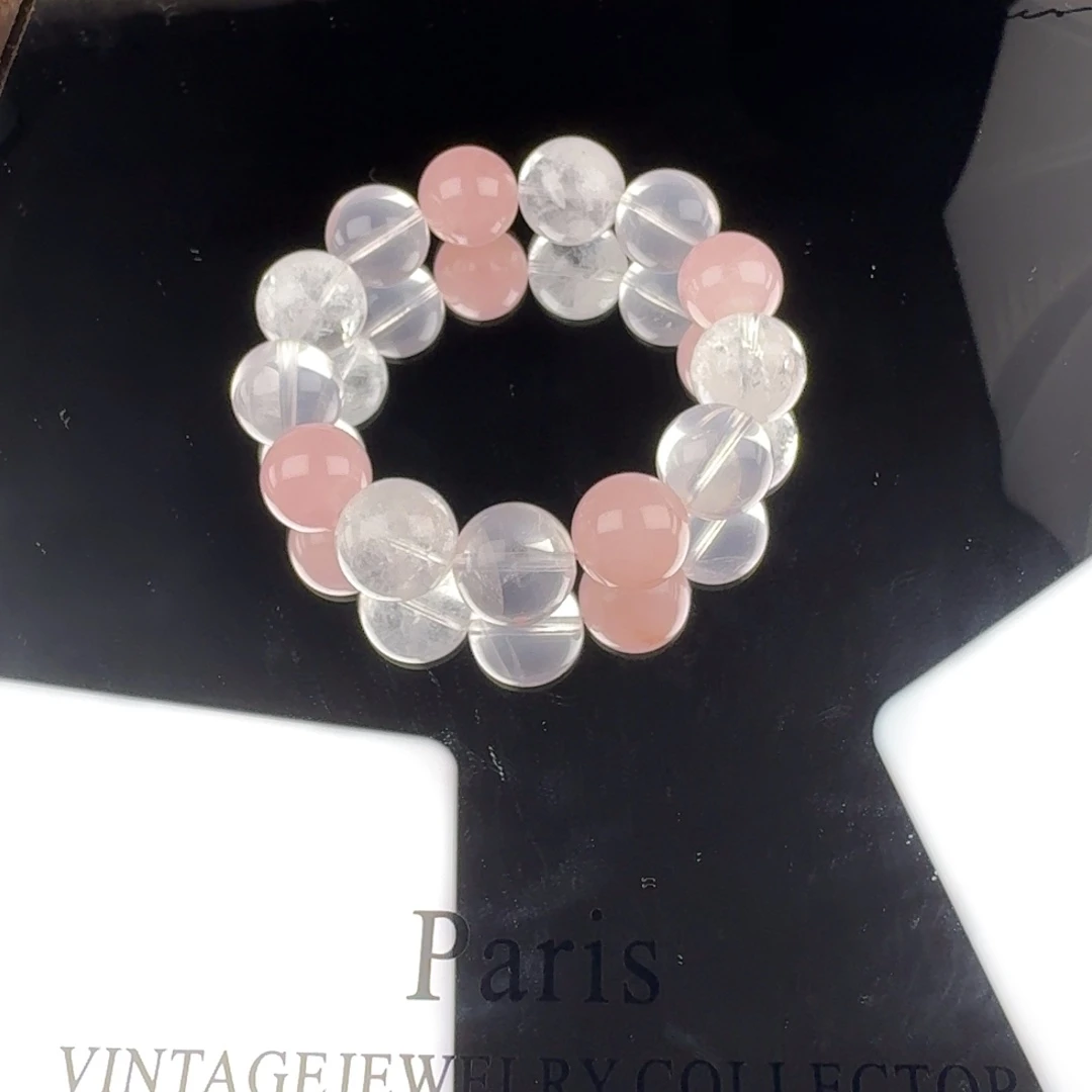 未镶嵌水晶手串粉晶白幽灵手串