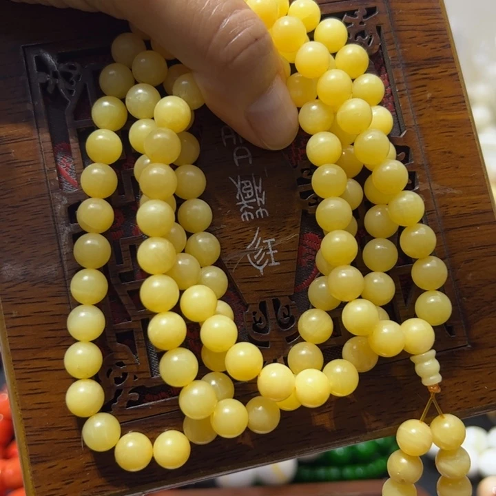 核桃手串/手链0.8/108哑光暴力黄实木礼盒