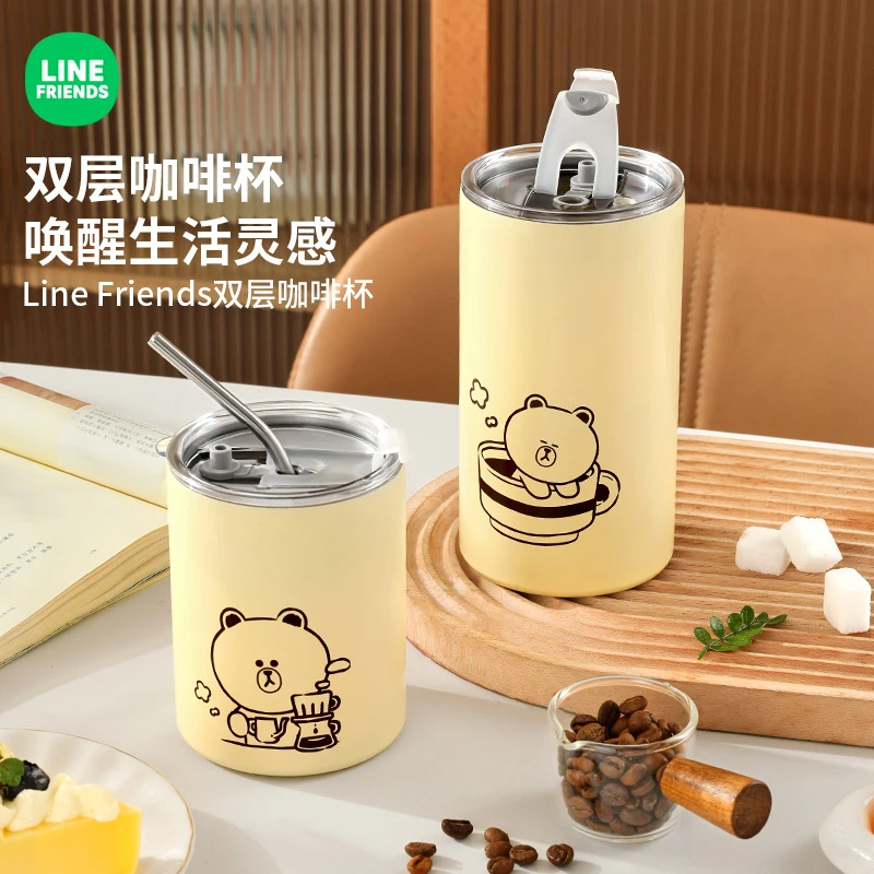 双层杯身保温爆冷可外出携带手持家用吸管咖啡保温杯