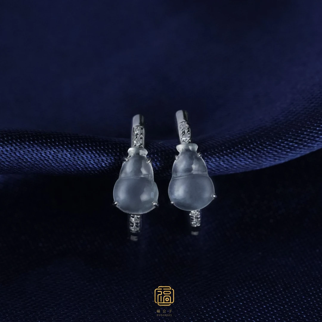 福公子定制翡翠耳饰18K金镶嵌 多样性一件发货-394-Q