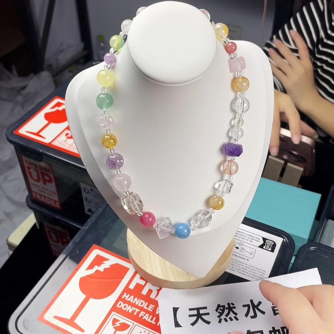 水晶银S925镀金镶嵌手串