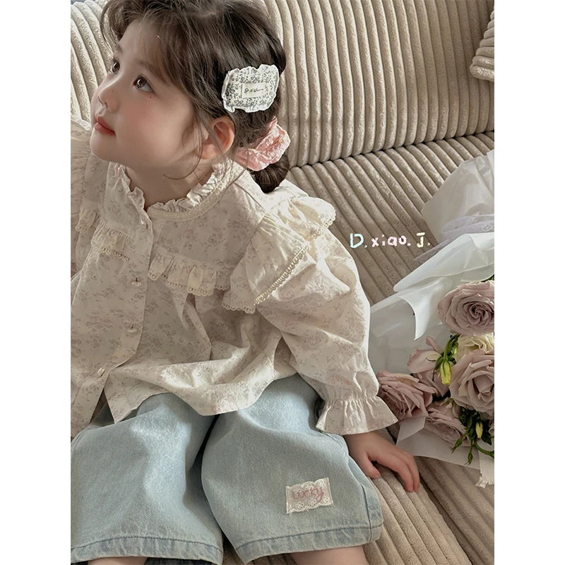 现货【大小卷】女童春秋百搭牛仔阔腿裤-32722