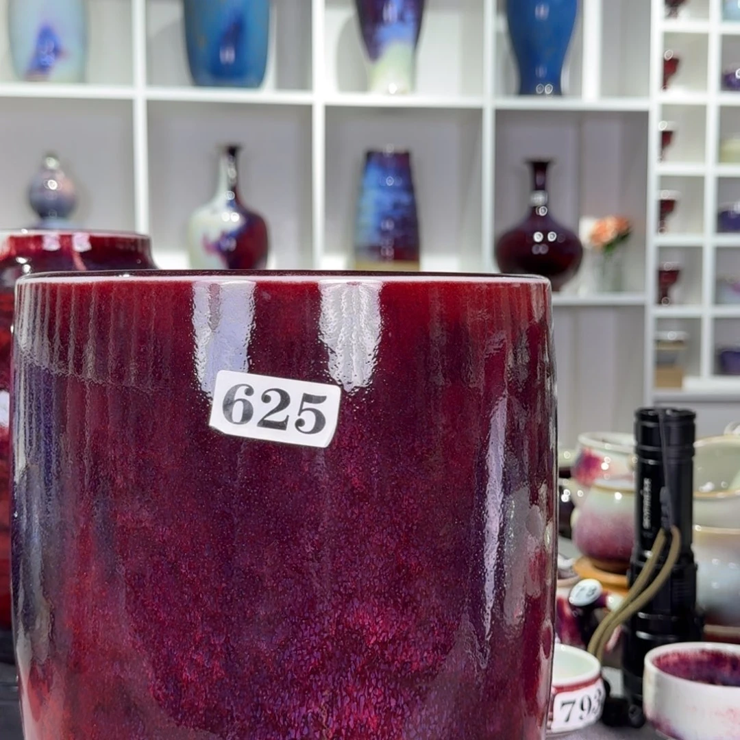 吃***薯陶摆件福利钧窑摆件玉兰尊