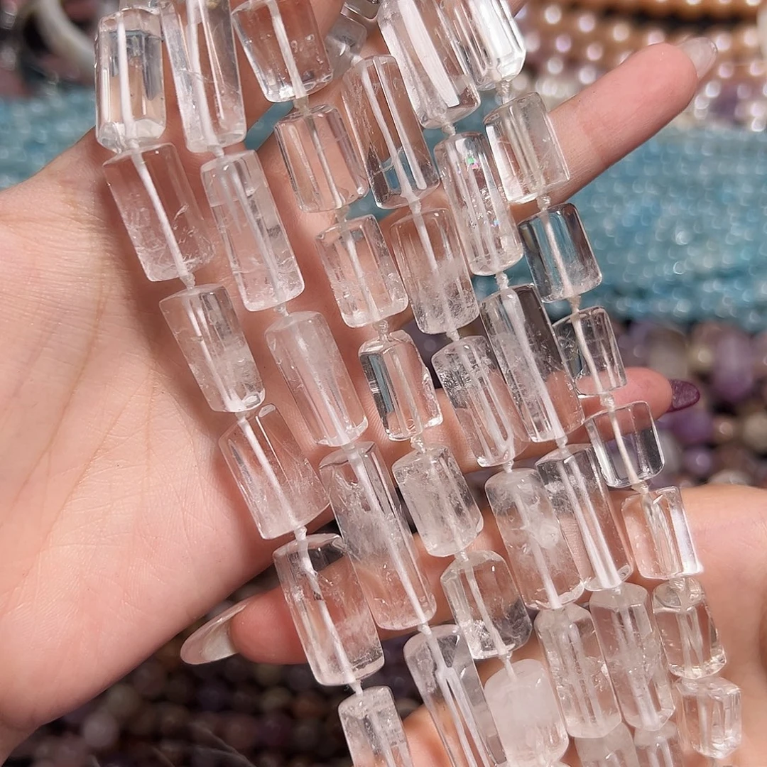 玛瑙/玉髓足银镶嵌珠宝半成品O634白幽灵水晶25*8.5