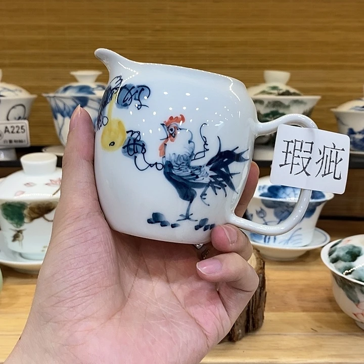 手绘公鸡公道杯260cc 瑕疵福利款