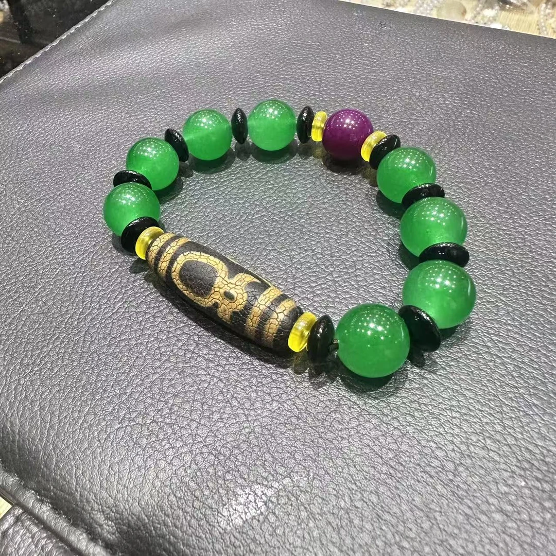 非金属珐琅手链 <米多缘>ZC度母绿财财手串（颜色微差，纹路随机）