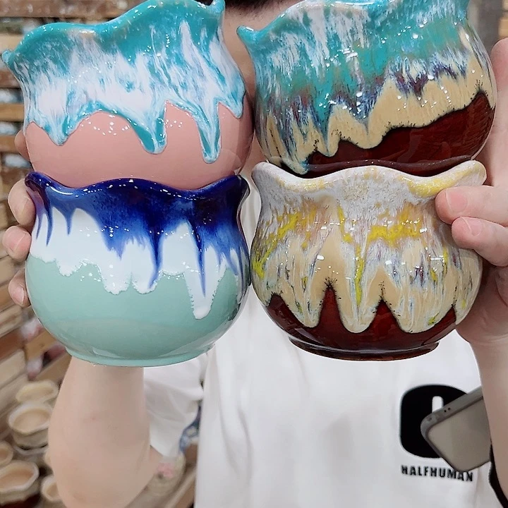 有孔.凑单10元陶瓷花盆发货！