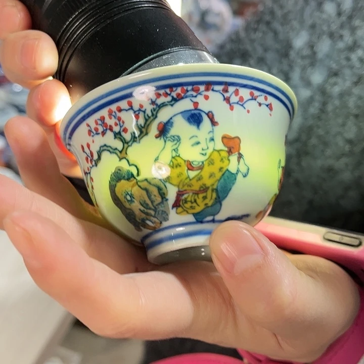 瓷片///////景德镇陶瓷杯子。绿。