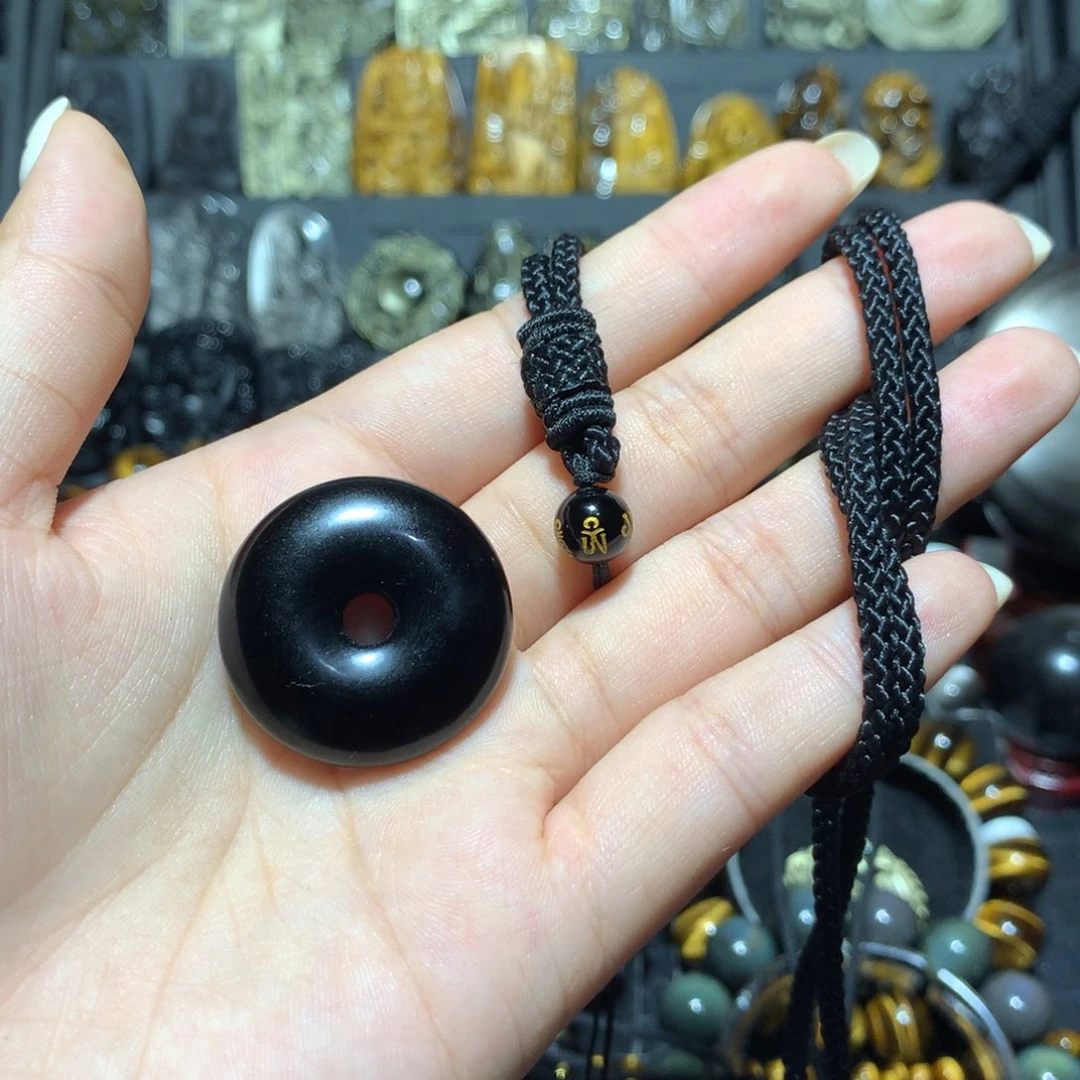 未镶嵌黑曜岩吊坠(赠链)淼*定制