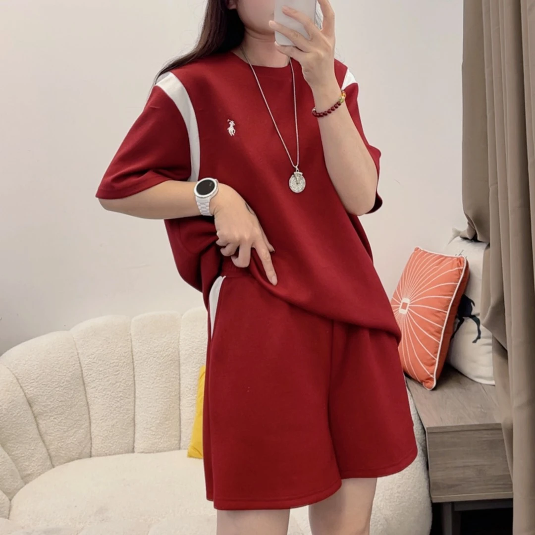 2025夏季新款时尚怒斩洋气短袖短裤T恤两件套套装DYY2829