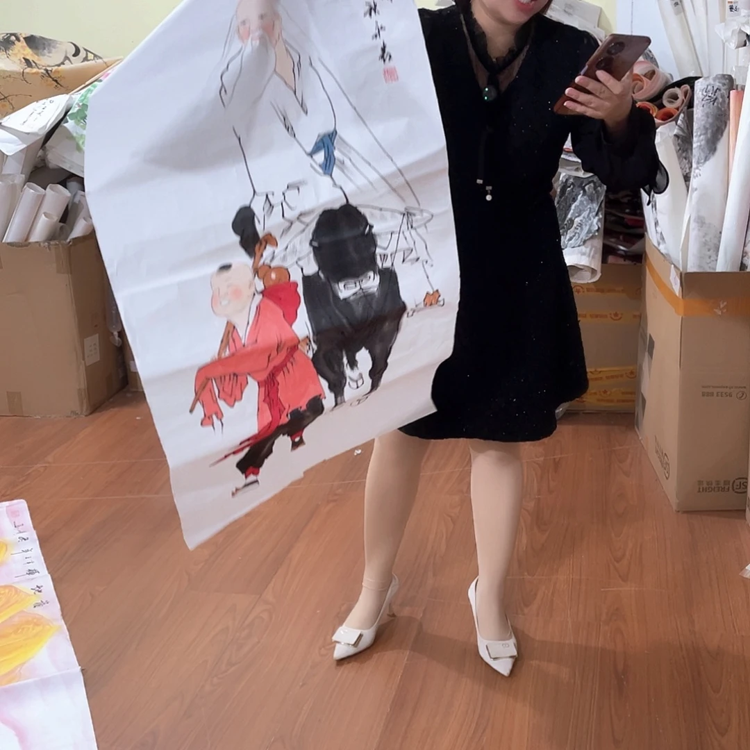 国画纯手绘宣纸花鸟山水