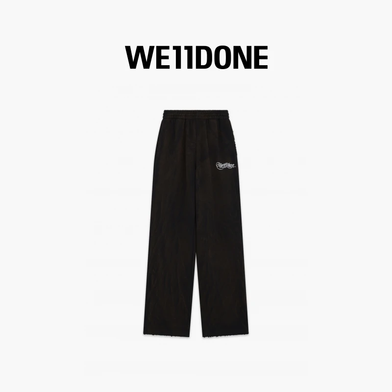 【25秋冬新品】WE11DONE男女同款LOGO字母黑色休闲裤25-705