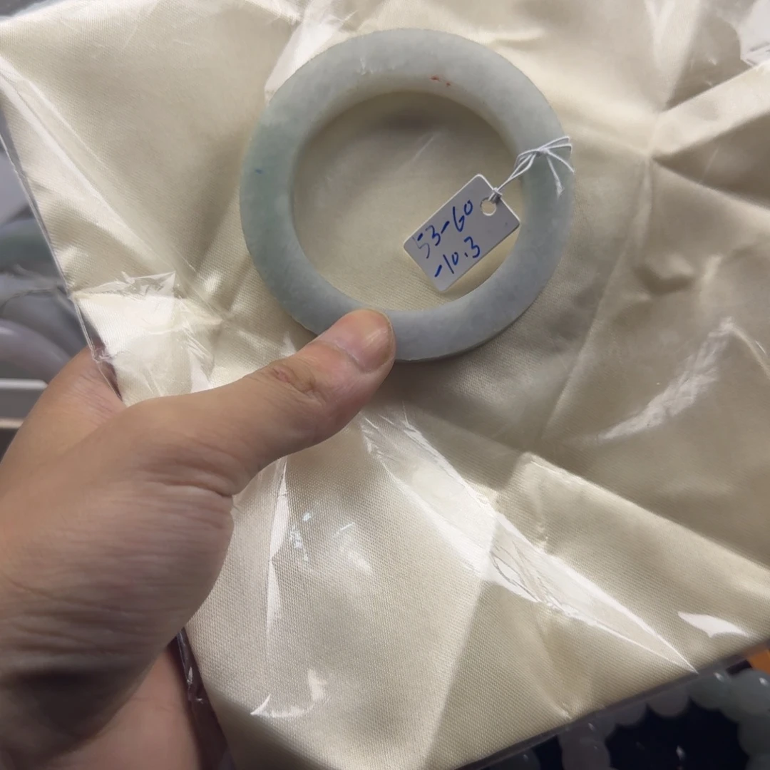 未镶嵌翡翠手镯定制翡翠20号有纹裂53-60圈细糯