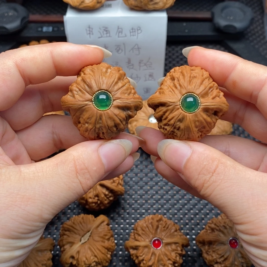 文玩核桃把件40.5尺全品铁锤镶嵌款