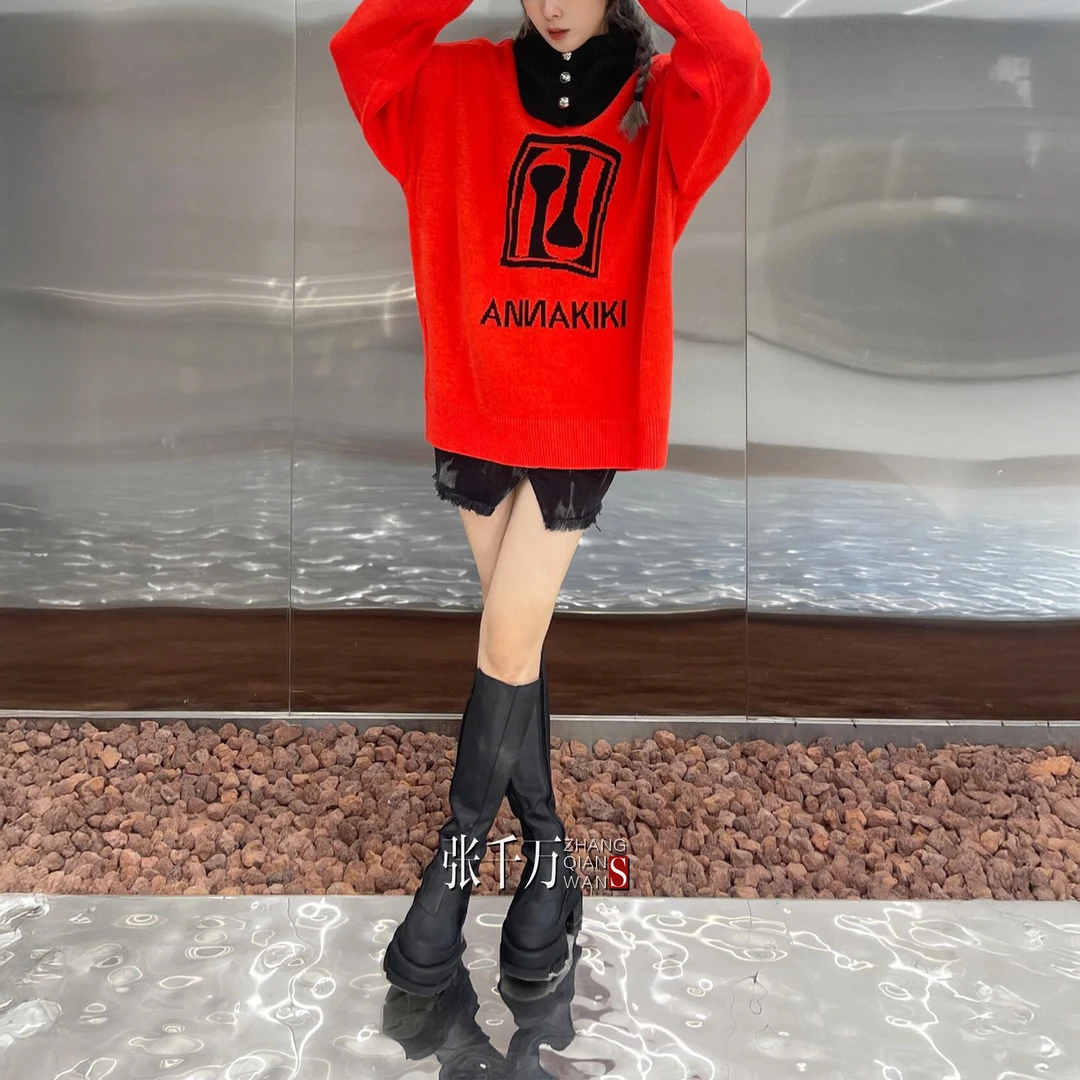 张千万 x ANNAKIKI年度限時破价！// LOGO提花针织毛衫