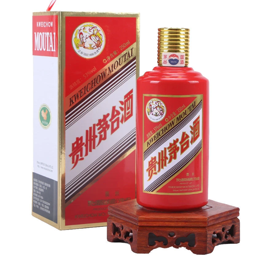 KWEICHOW MOUTAI/贵州茅台半斤红53度250ml酱香型白酒53度