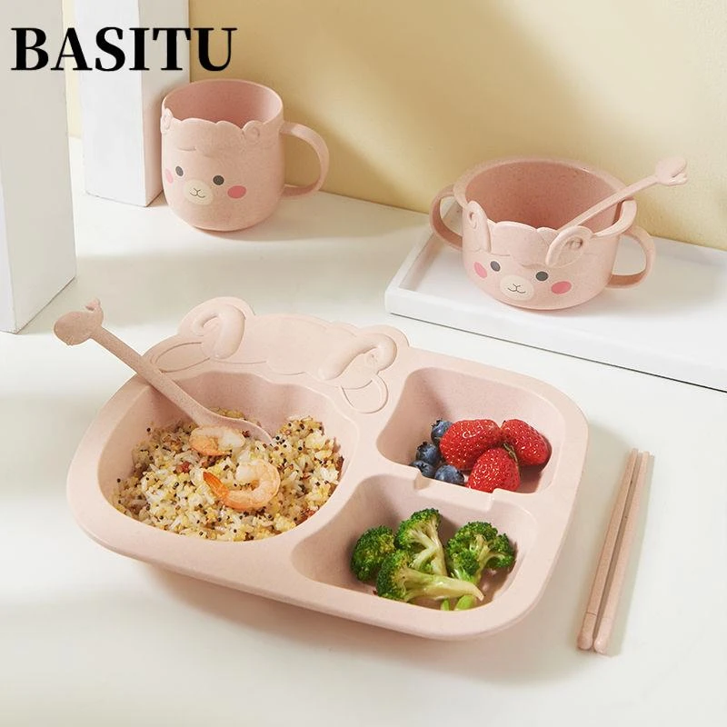 宝宝餐具套装儿童餐盘家用可爱卡通防摔分格盘幼儿园吃饭碗快餐盘