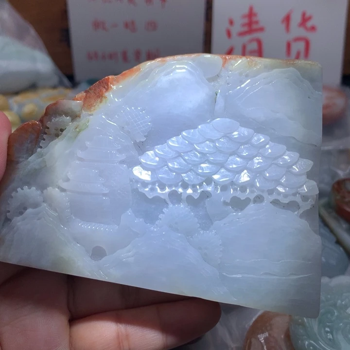 翡翠未镶嵌颈饰保真天然A货翡翠