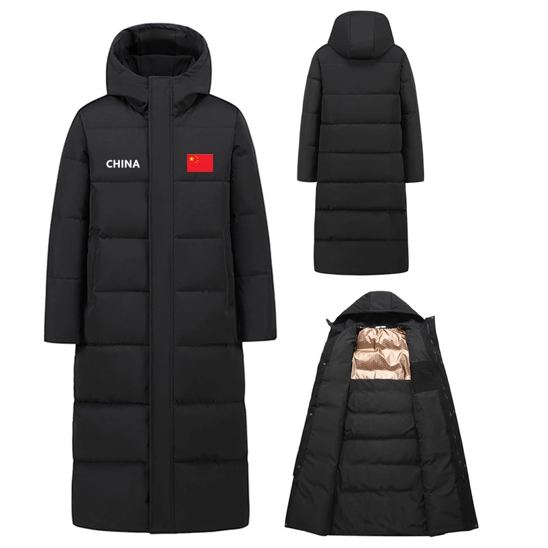 冬季长款过膝棉服男女加厚保暖情侣棉衣国家队体育运动冬训大棉袄