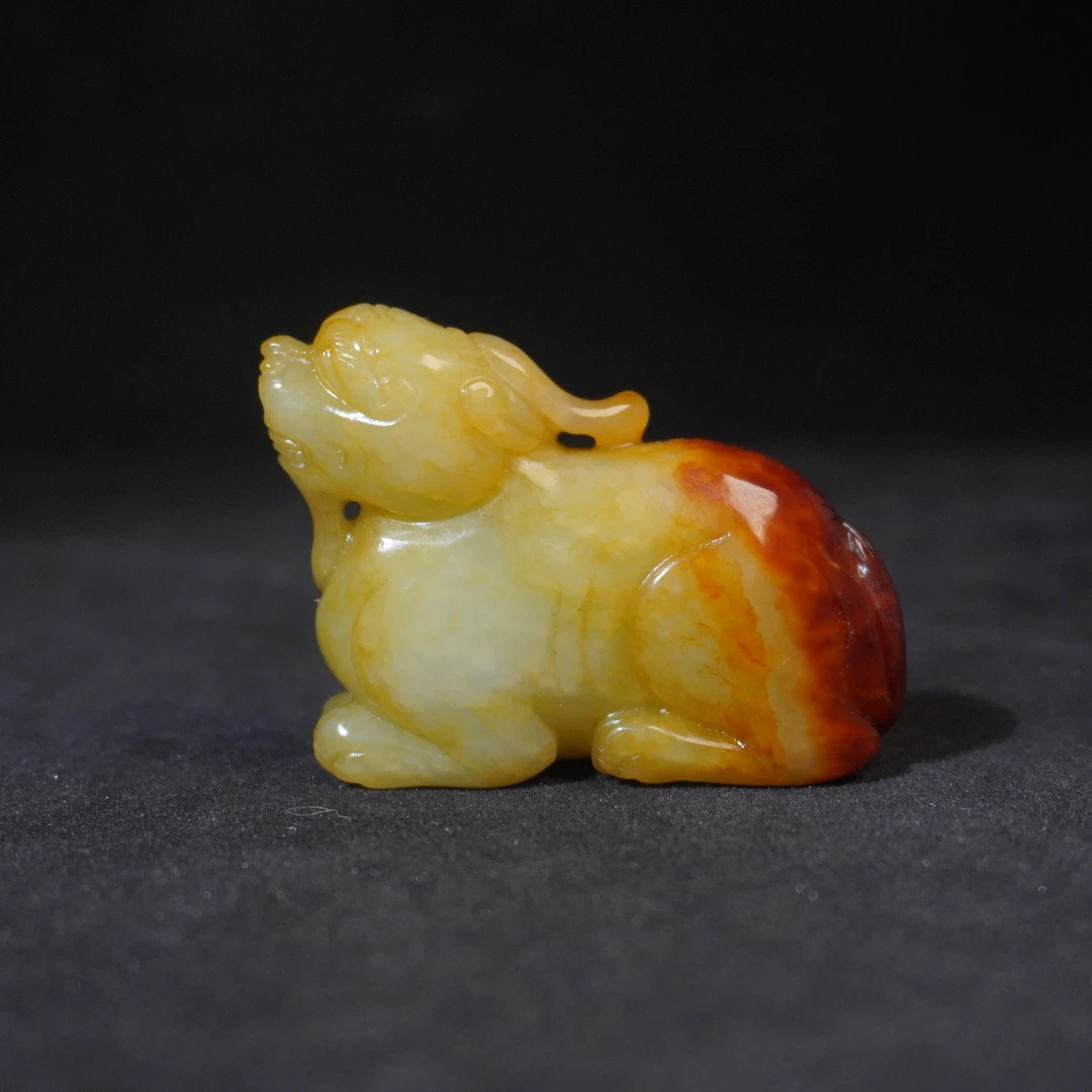 9P18 明 和田玉天禄摆件