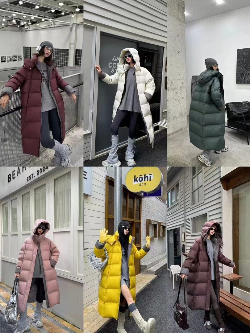 连帽女士女羽绒服长款冬季长款时尚