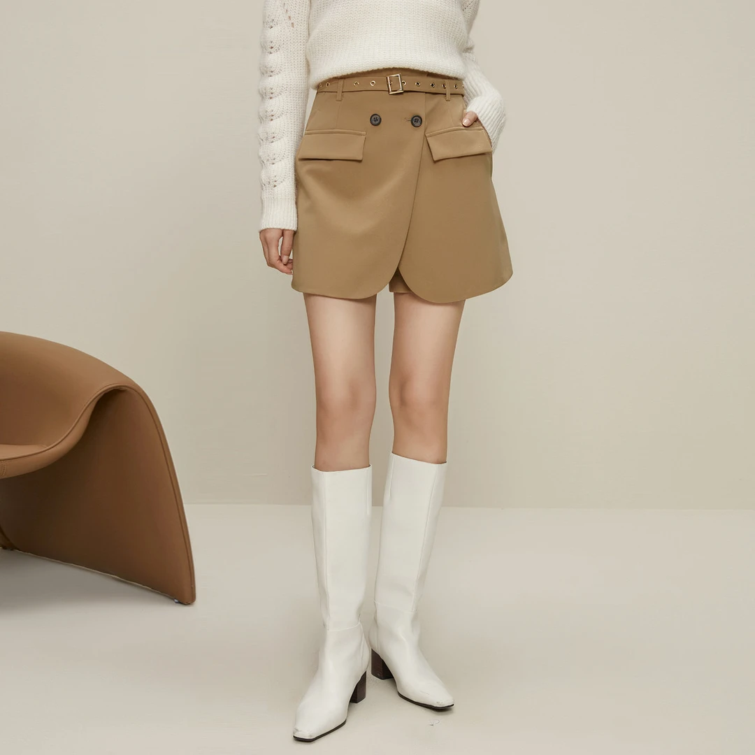 【粉丝专属】时尚气质休闲裤女秋冬季设计感高腰百搭短裤M110282