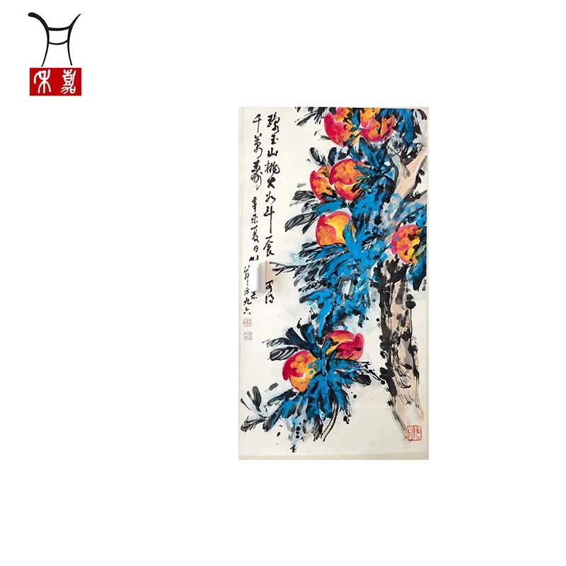 L1035刘先生桃立轴47x68