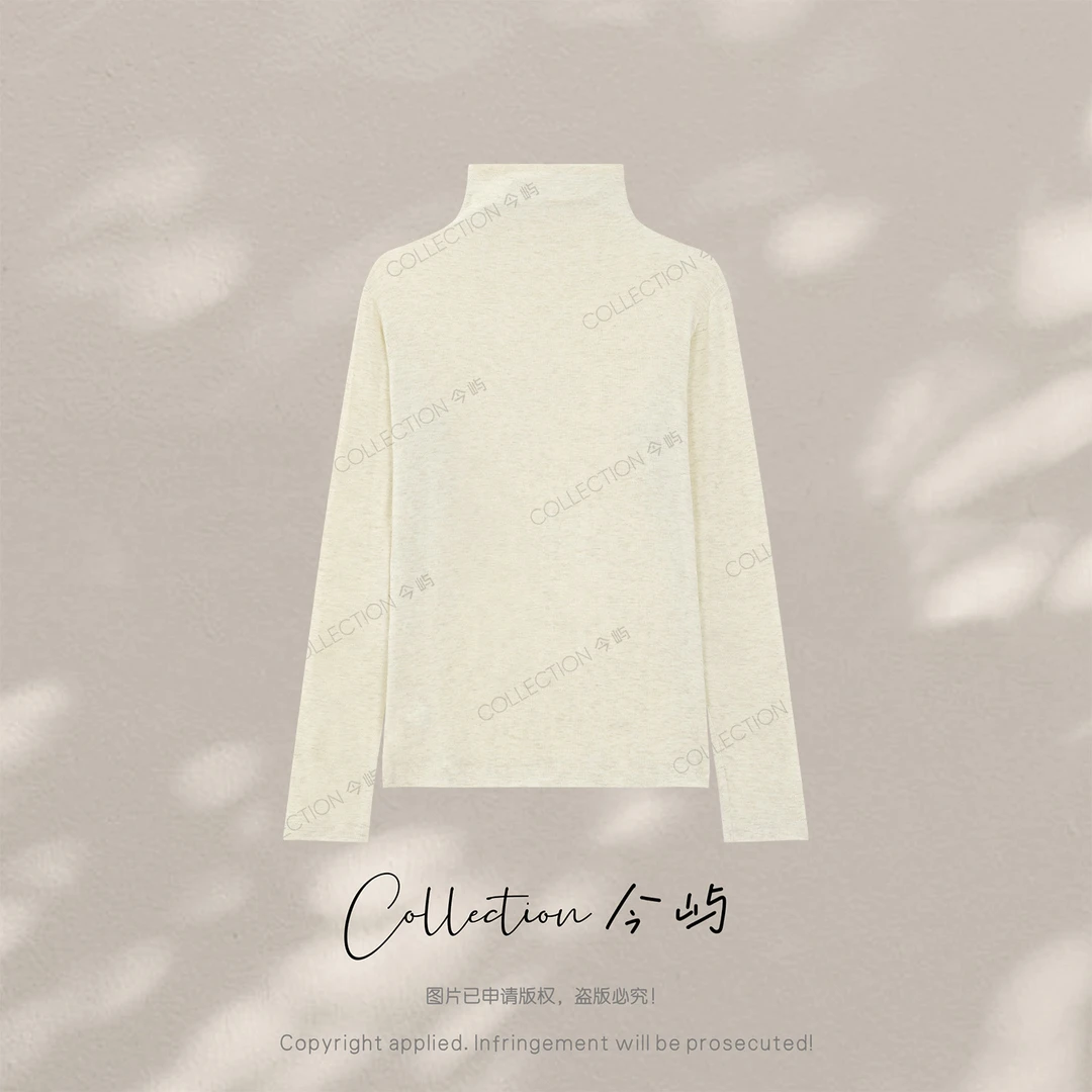 Collection今屿 秋冬纯色基础百搭半高领长袖针织衫 JY2503J741S