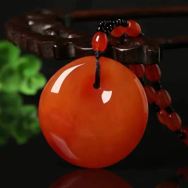 2025春季爆款P2红色民族风吉祥扣女生项链时尚百搭吊坠XL042