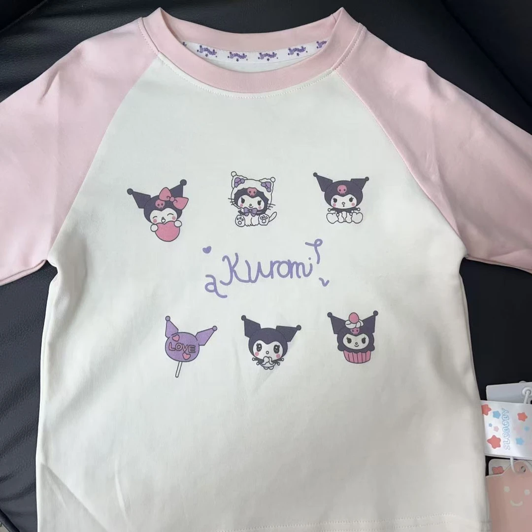 阿悄订制 童装 春款库洛米插肩袖打底衫#F45-1403