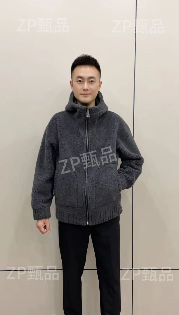【中长款】男款双面穿颗粒羊毛保暖男士落肩连帽秋冬加厚夹克外套