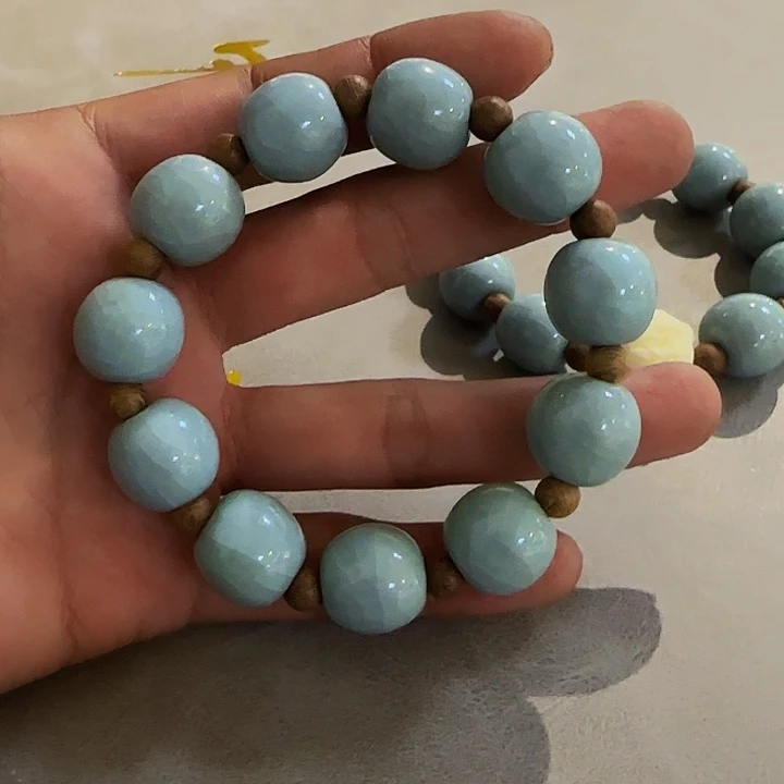 天青釉手串简单款