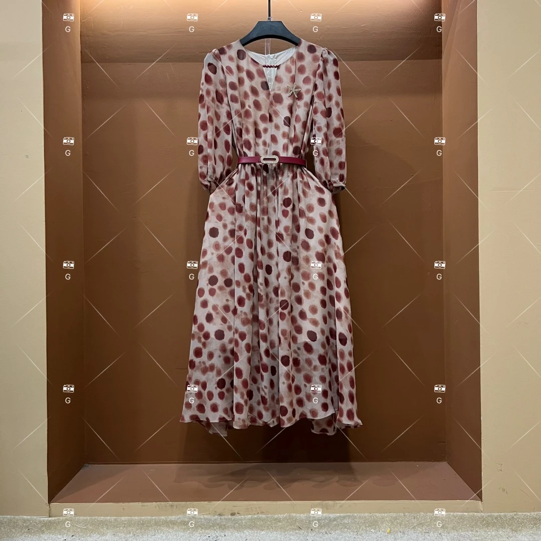 【丹】春夏丨设计师轻奢法式印花女士连衣裙 GS-55089